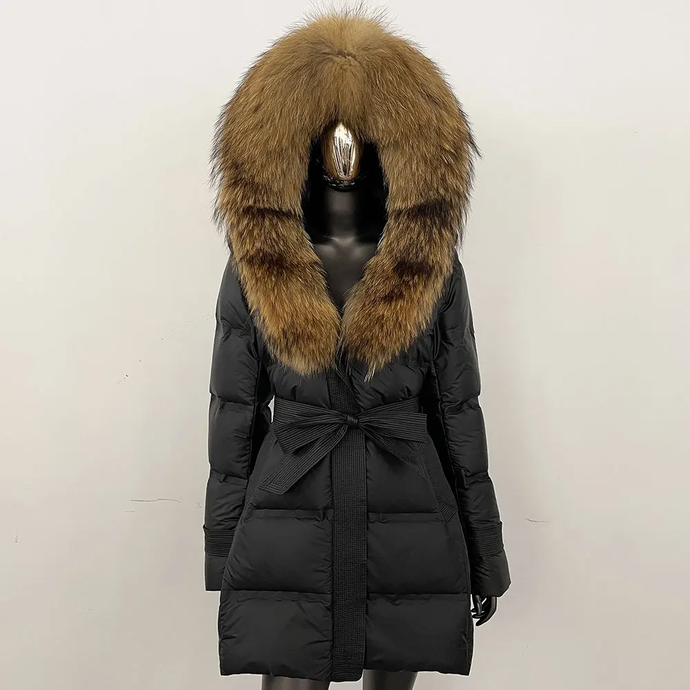 천연 너구리 모피 코트 신상 겨울 두꺼운 옷 따뜻한 진짜 여우털 코트 여성 푸퍼 재킷 여성용 오리털 재킷