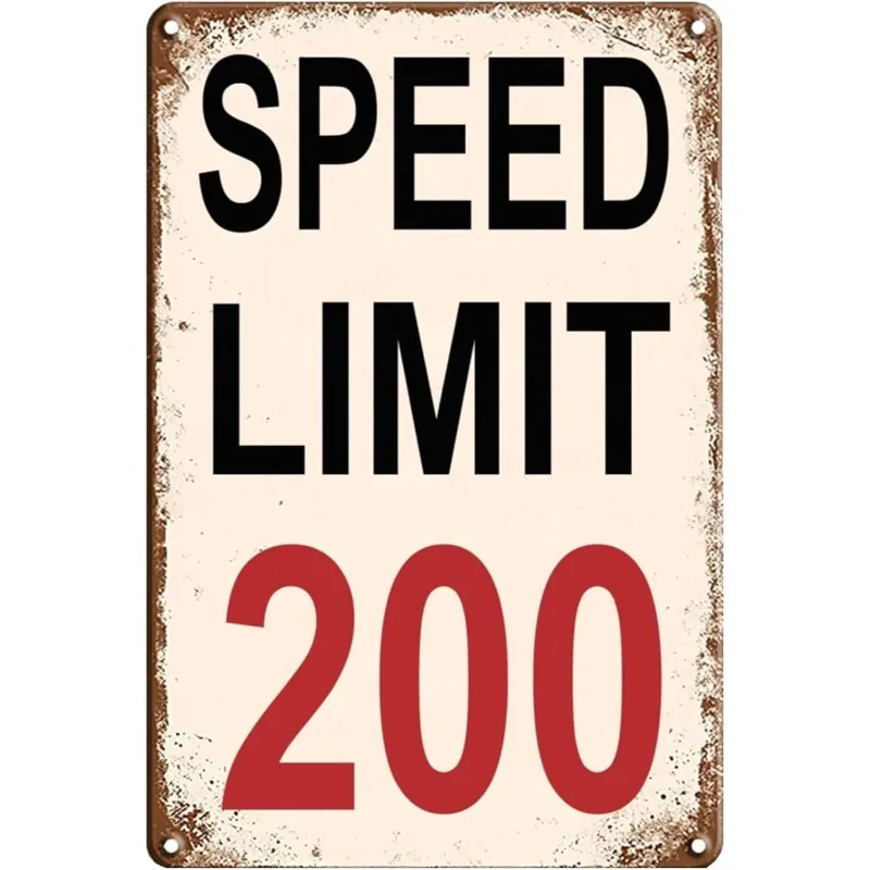 Man Cave Decor Race Car Posters For Men Bedroom Garage Accessories Funny Metal Tin Signs Room Stuff Wall Decor Speed Limit  Sign