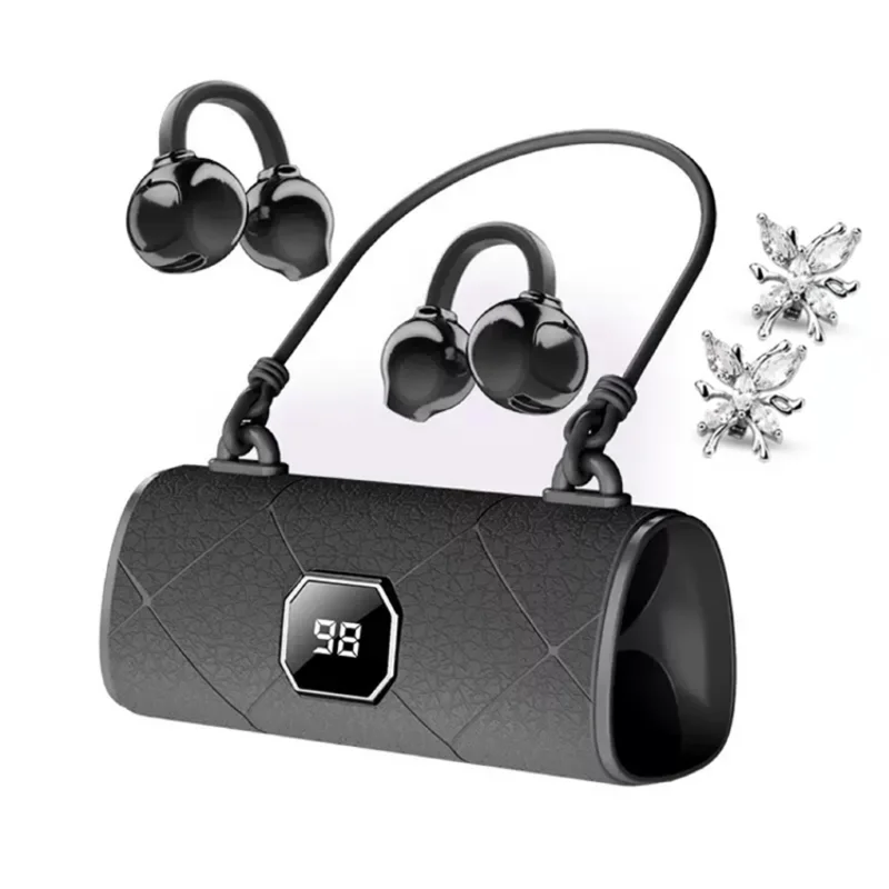Bezprzewodowe słuchawki otwarte na ucho z mikrofonami, Bluetooth 5.4, słuchawki z klipsem na ucho, przenośne, długotrwała bateria, słuchawki stereo HIFI na prezent. — zdjęcie produktu 7