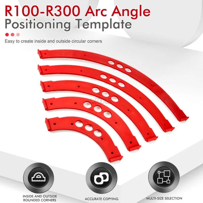 Woodworking Radius Corner Template R100-R300 Inner Outer Large Radius Jig Chamfer Router Hand Plane Milling Grooving Guide Tool