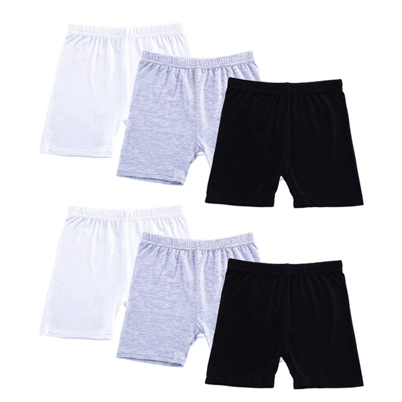 6Pcs Girls Shorts Toddler Kids Solid Cotton Breathable Shorts for Dancing Cycling Gym Yoga Children Basic Versatile Sport Shorts