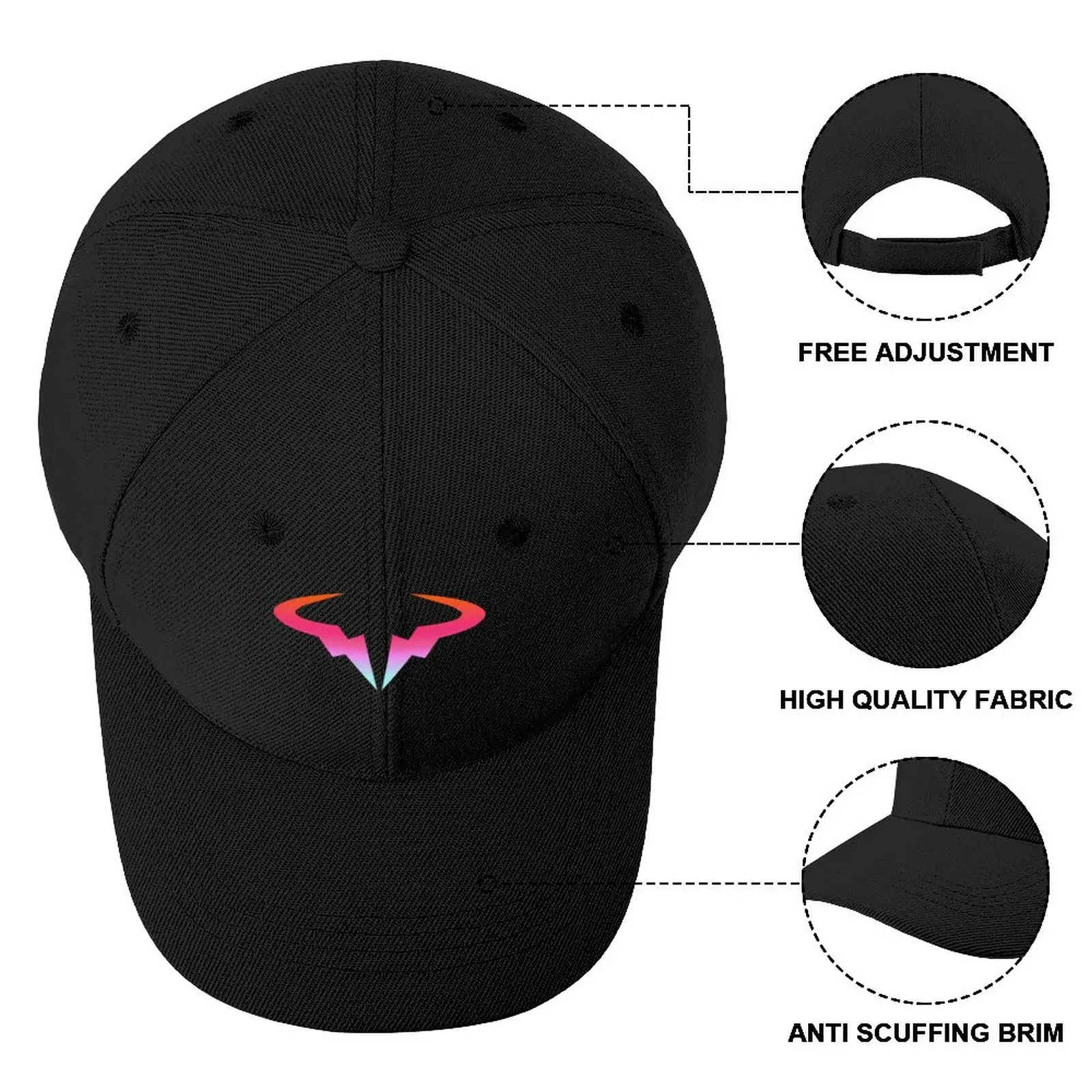 rafael nadal logo, nadal logo Baseball Cap Cosplay cute Gentleman Hat black Golf Hat Men Women\'s