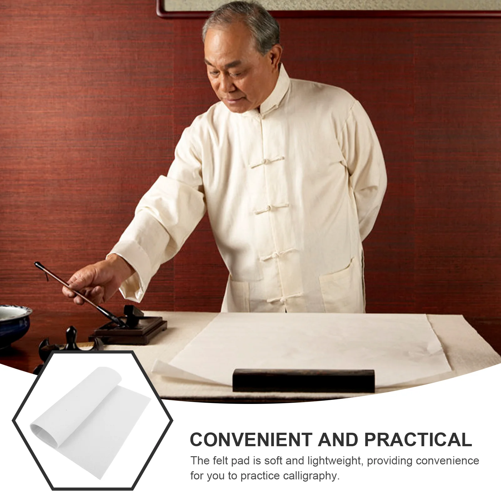 Indicating Calligraphy Felt Pad Mat Table Home Writing Pads Chinese White Desk for Painting Practicing Student