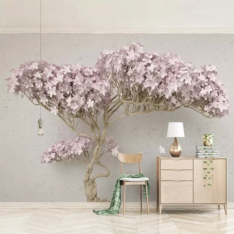 Custom Any Size Mural Wallpaper Modern Purple Tree Photo Wall Paper Living Room TV Sofa Bedroom Background Wall 3D Backdrop