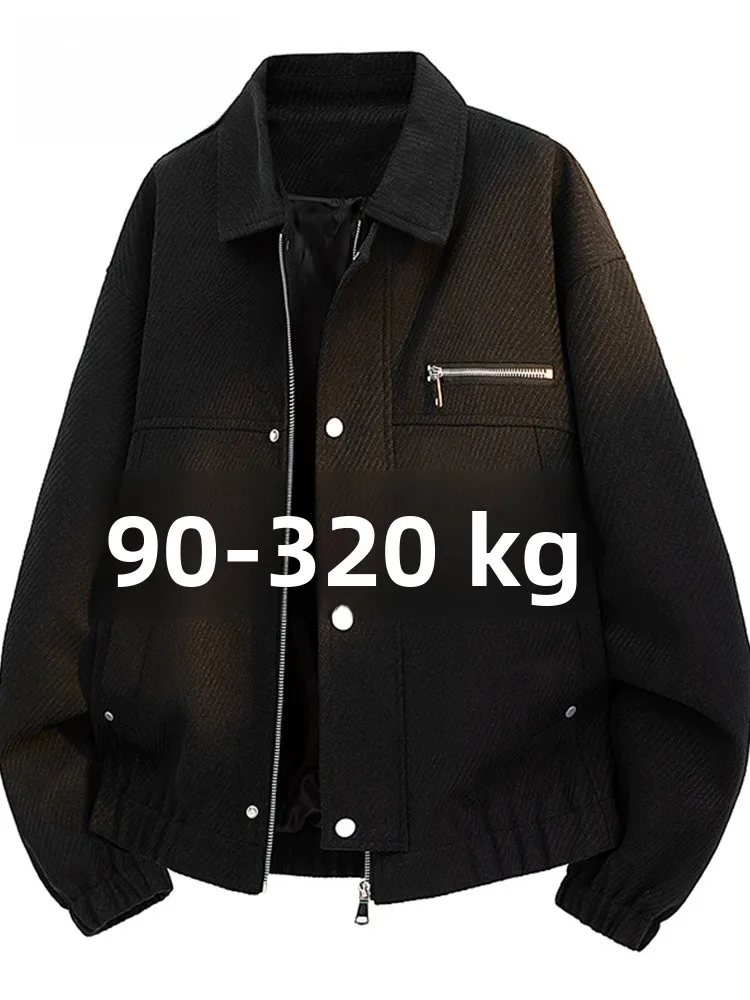 

MoChao, американский ретро-джат большого размера с лацканами, мужская весенне-осенняя свободная утягивающая модная повседневная универсальная верхняя одежда для полных людей