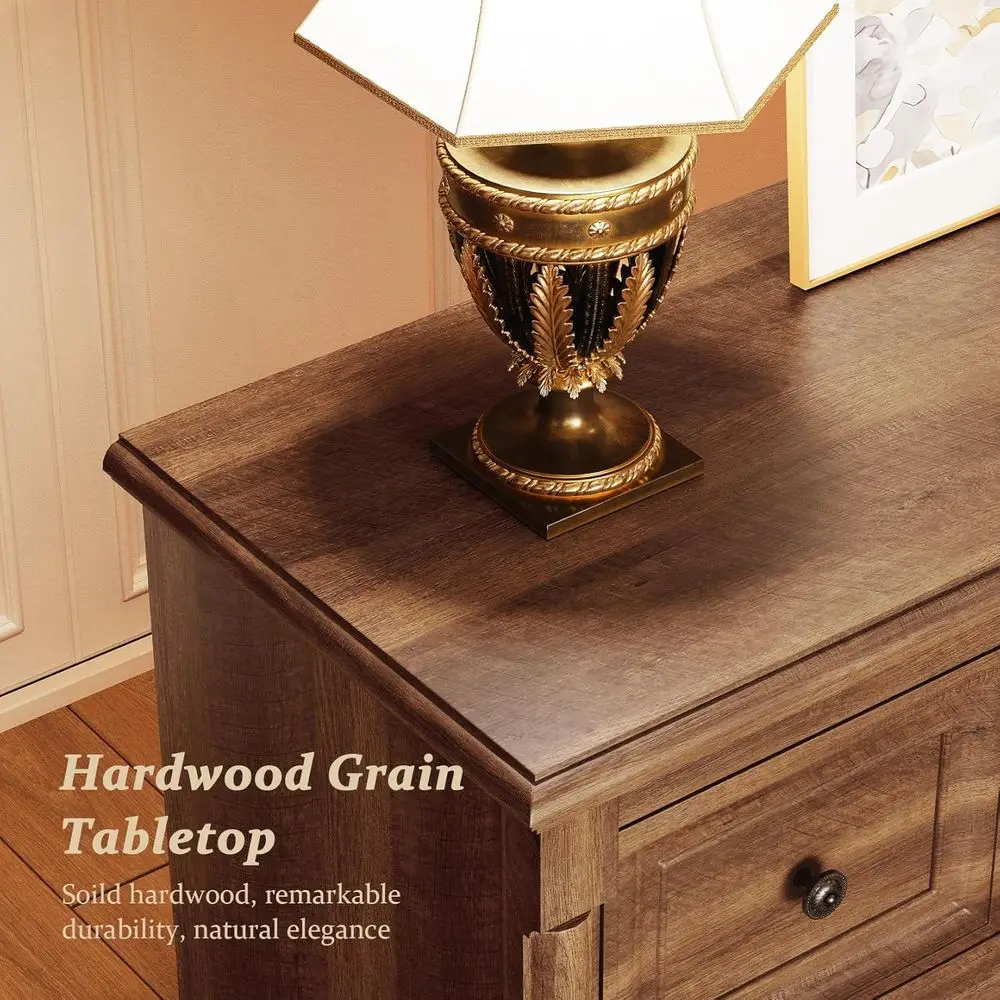 6-Drawer Rustic Wood Chest with Ample Storage for Bedroom or Living Room in Rich Brown Finish