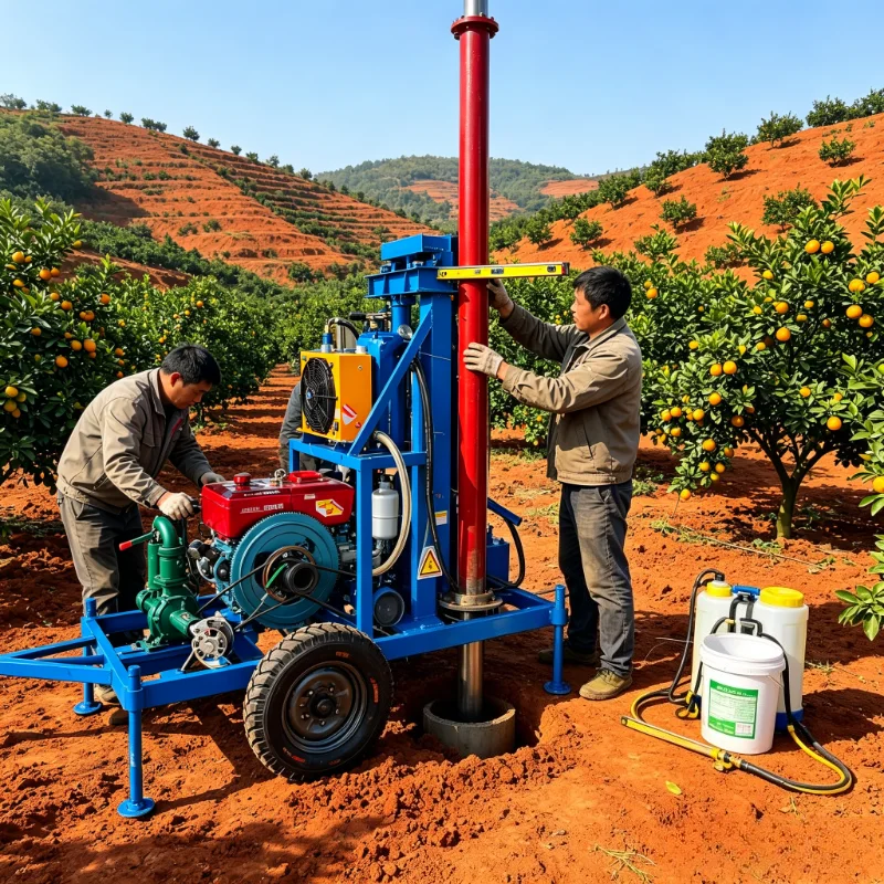 Portable 150m Hydraulic Water Well Drilling Rig Diesel Powered Borehole Drilling Machine for Farm Irrigation Customized
