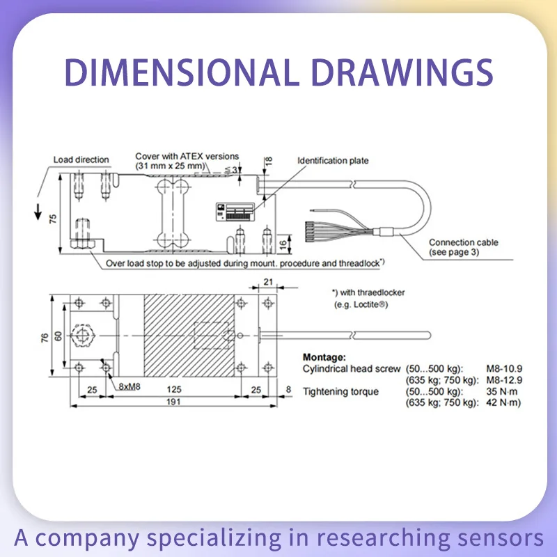 HBM Load Cell PW12C-C3 Weighing Sensor Overload Protection for Dynamic Filling/Charging, Static Filling/Charging, Check Weighing