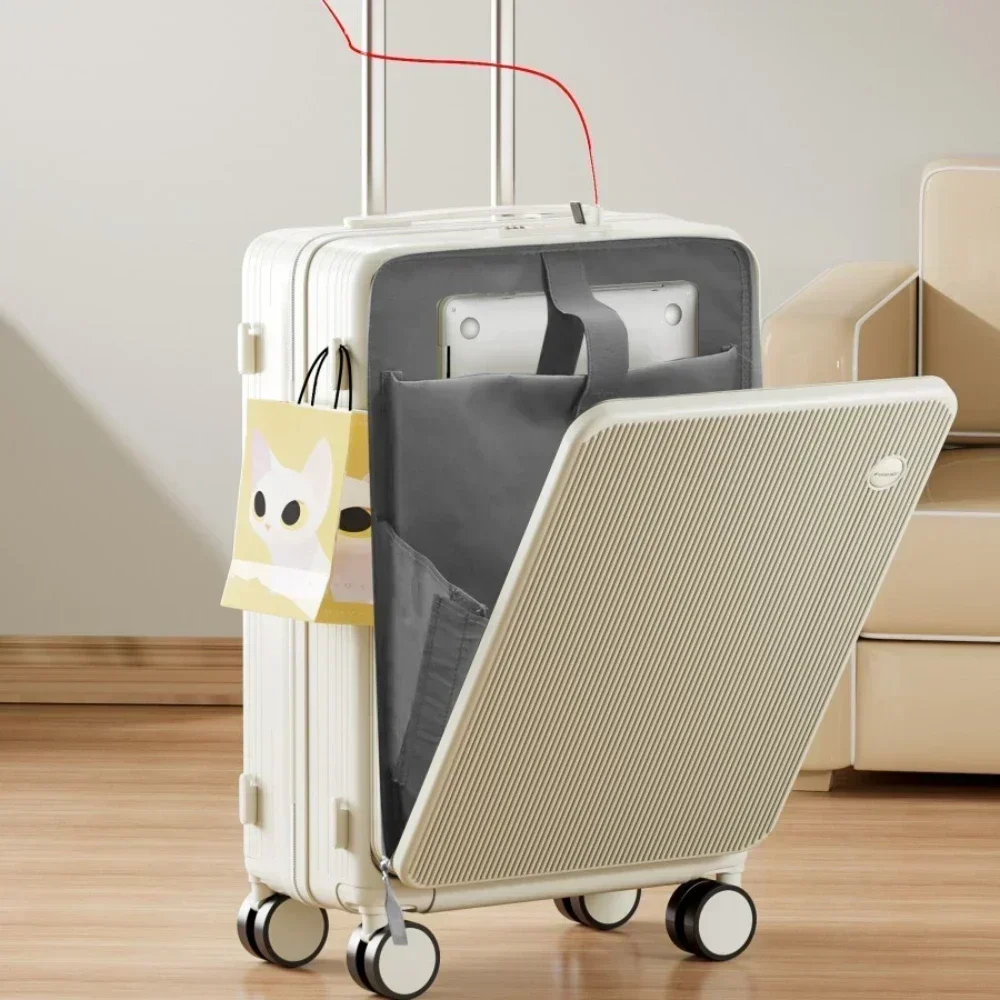 20 inch PC Luggage Suitcase Multifunctional USB Charging Laptop Trolley Case Boarding Box Universal Wheel Cabin Trunk