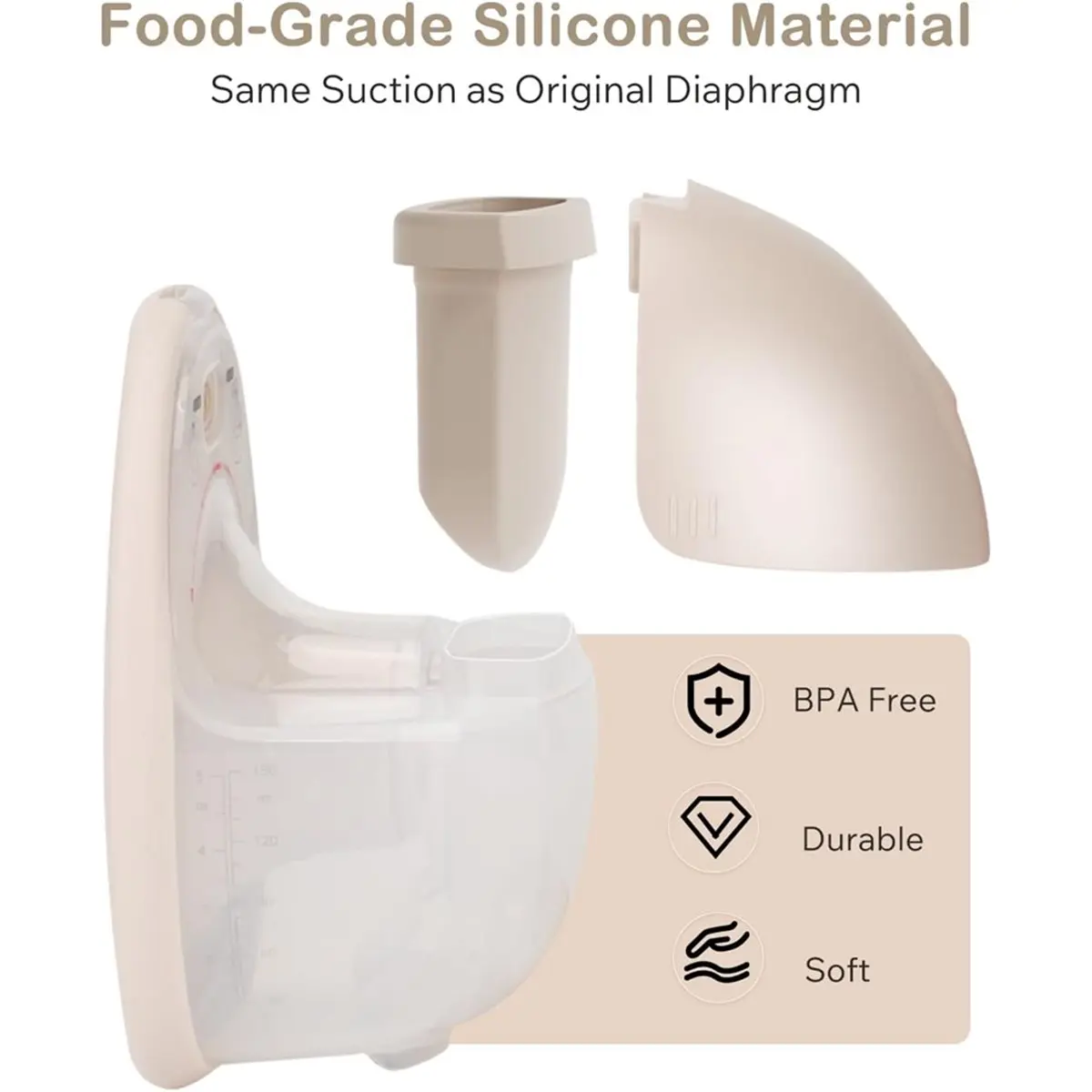 2026 Trend 4Pcs Replacement Diaphragm for Wearable Breast Pump E10/E20/S1/S1 Pro,Food-Grade Silicone, Easy to Clean & Install