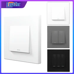 Bingoelec Push Button 1/2/3 Gang 1 Way 2 Way 3 Way Switch EU Russia Standard Home Light Switches Plastic Panel Wall Switch