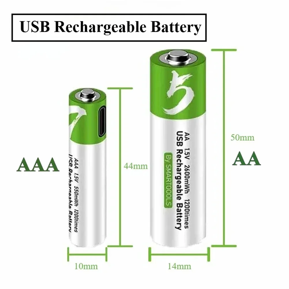 1.5V AA+AAA Tybe-c Suitable for Alarm Clock, Bluetooth Speaker, Mouse, Spray, Children's Toys, 750MAH 2600MAH Battery image 3