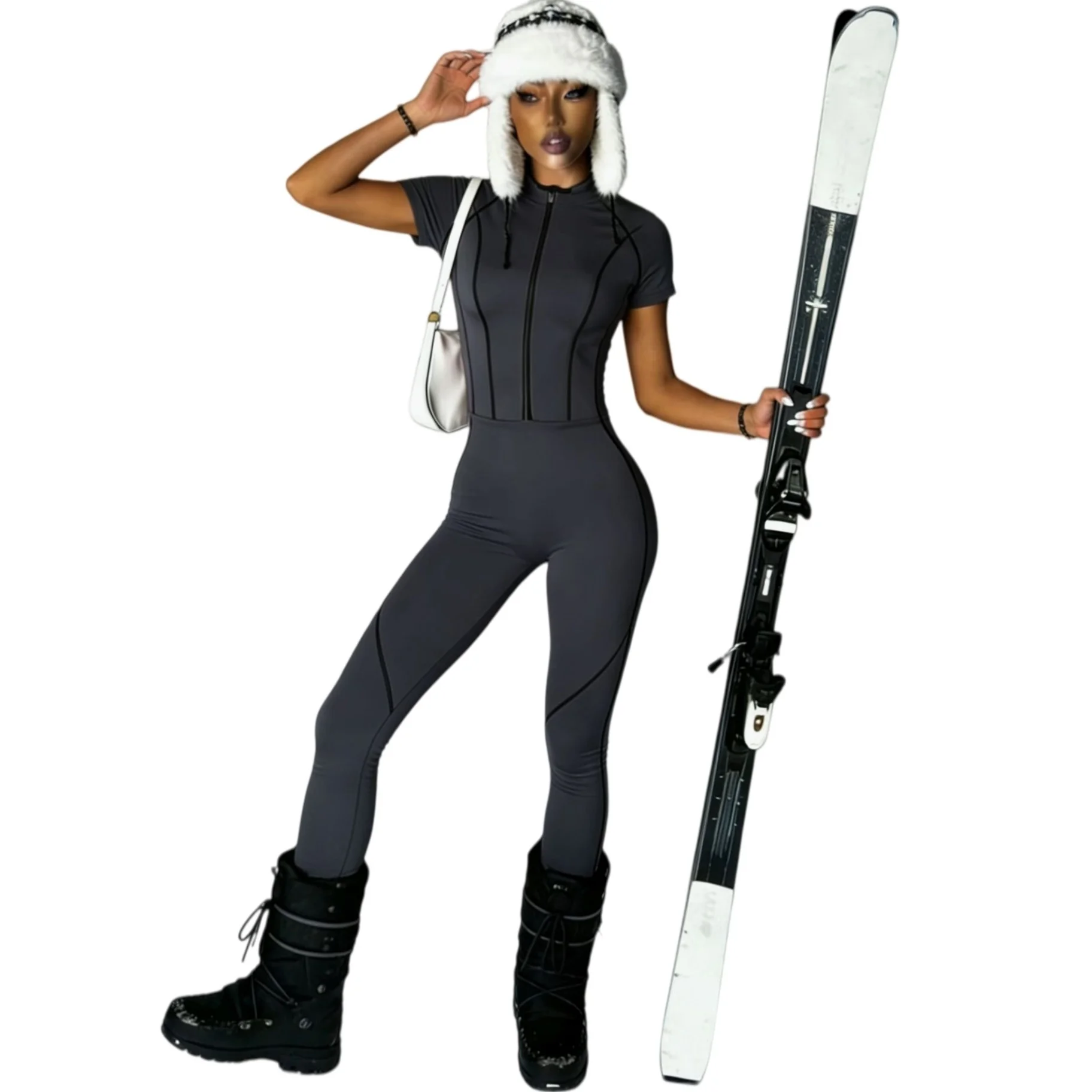 Short Sleeved Fitness Jumpsuit Bodycon Workout Romper Active Wear Overalls Set for Women