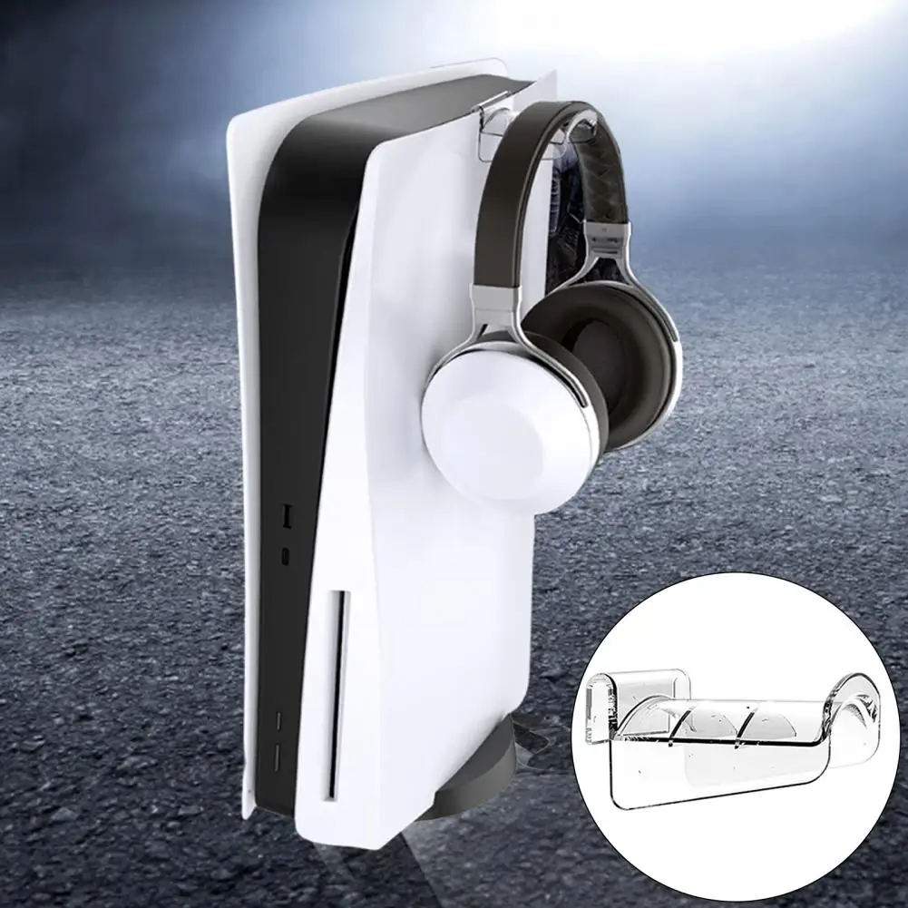 Space-saving Headphone Holder Wall Mount Headphone Stand Bracket Acrylic Earphone Holder Strong Load-bearing Slim Accessory