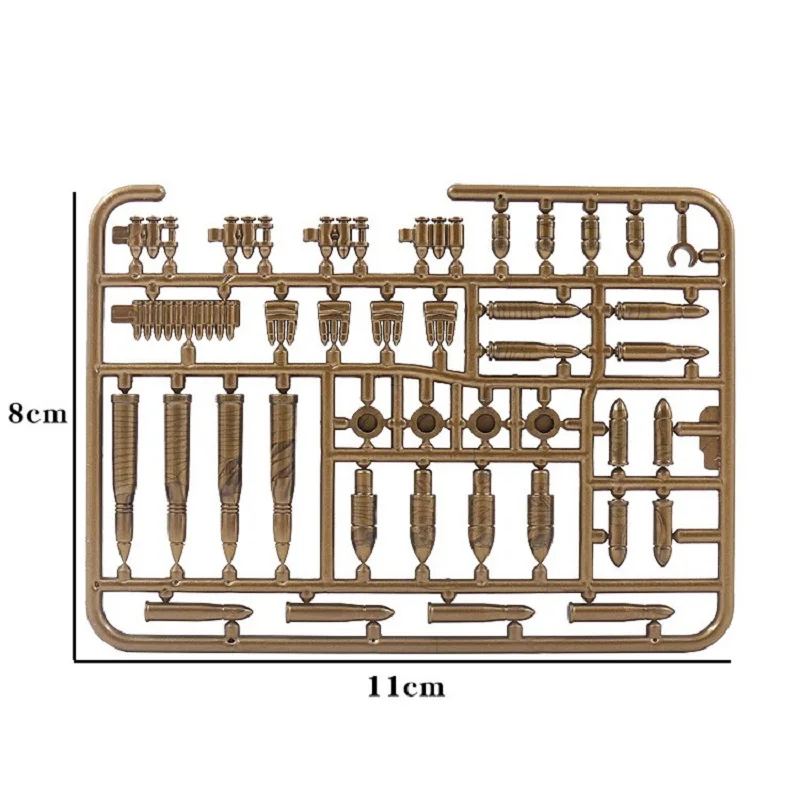 MOC WW2 Militär Arme Shell Kugel Armee Zubehör Soldat Figuren Militär Munition Box Bausteine Ziegel Montage Spielzeug – Detail 9