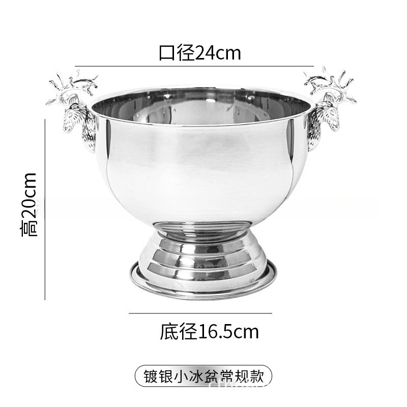 explosion spot stainless steel light luxury 304 deer ear small ice basin ice wine bucket champagne bucket ice light luxury retro