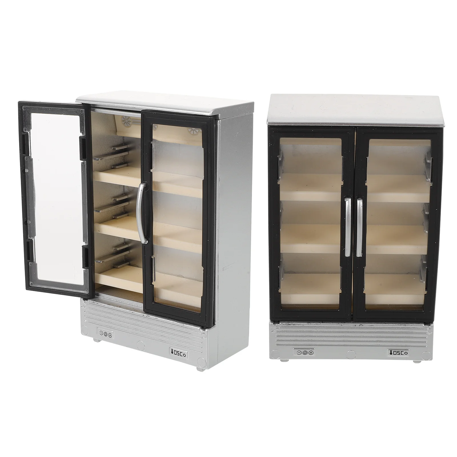 2 stks Mini Koelkast Dubbele Deur Poppenhuis Keuken Meubels Pretend Rollenspel Spel Miniatuur Koelkast Opslag Voor