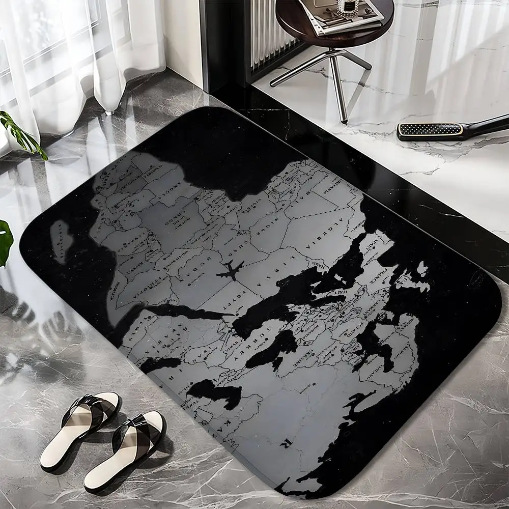 

Map Airplane Floor Mat Printed Large Carpets Room And Bedroom Carpets Bathroom Anti Slip Door MATS Small Carpets