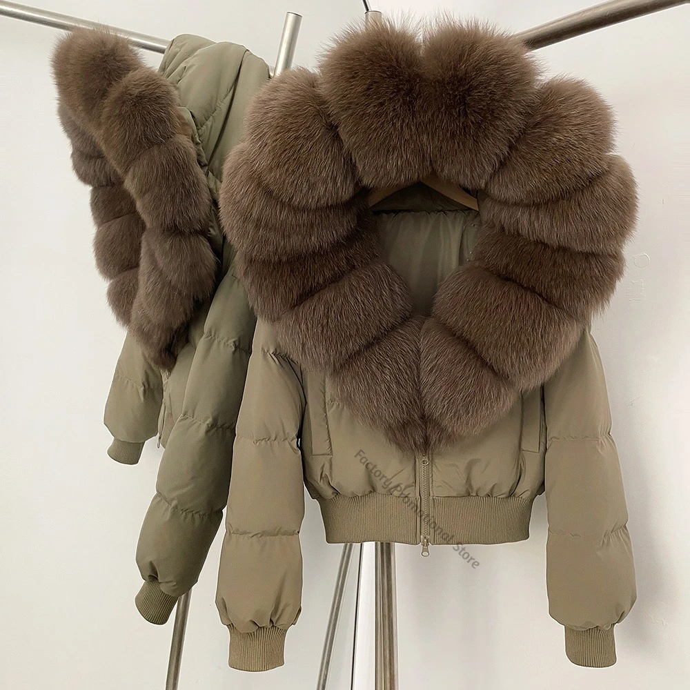 Down Jacket with Natural Fur Luxury Padding New in Coats & Jackets Outerwear New Products Lightweight Puffer Women Down Coat