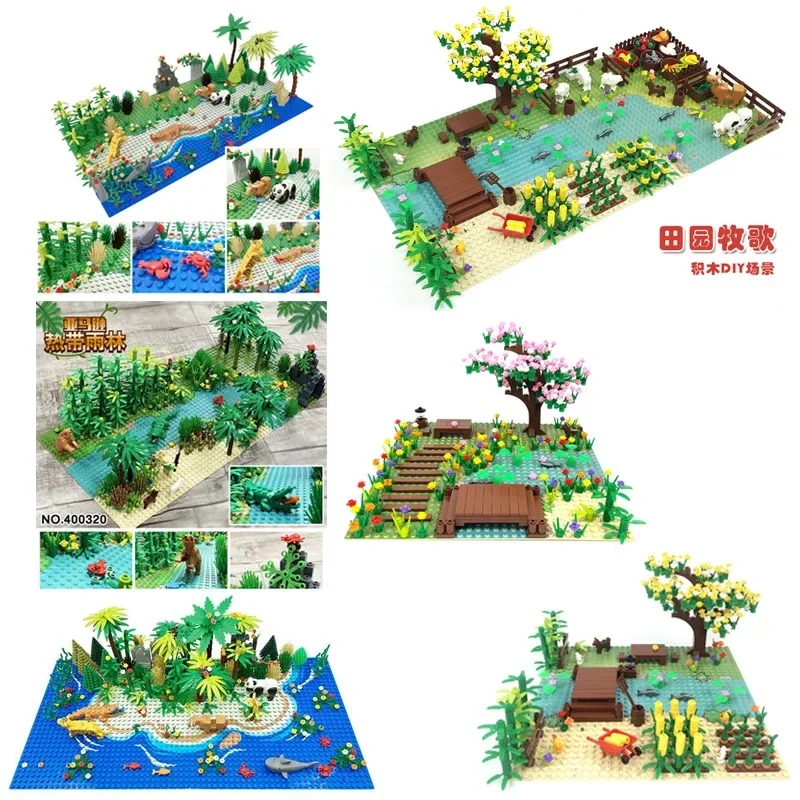 Building blocks MOC jungle scene small particle building blocks DIY assembling toy farm building blocks accessories wholesale