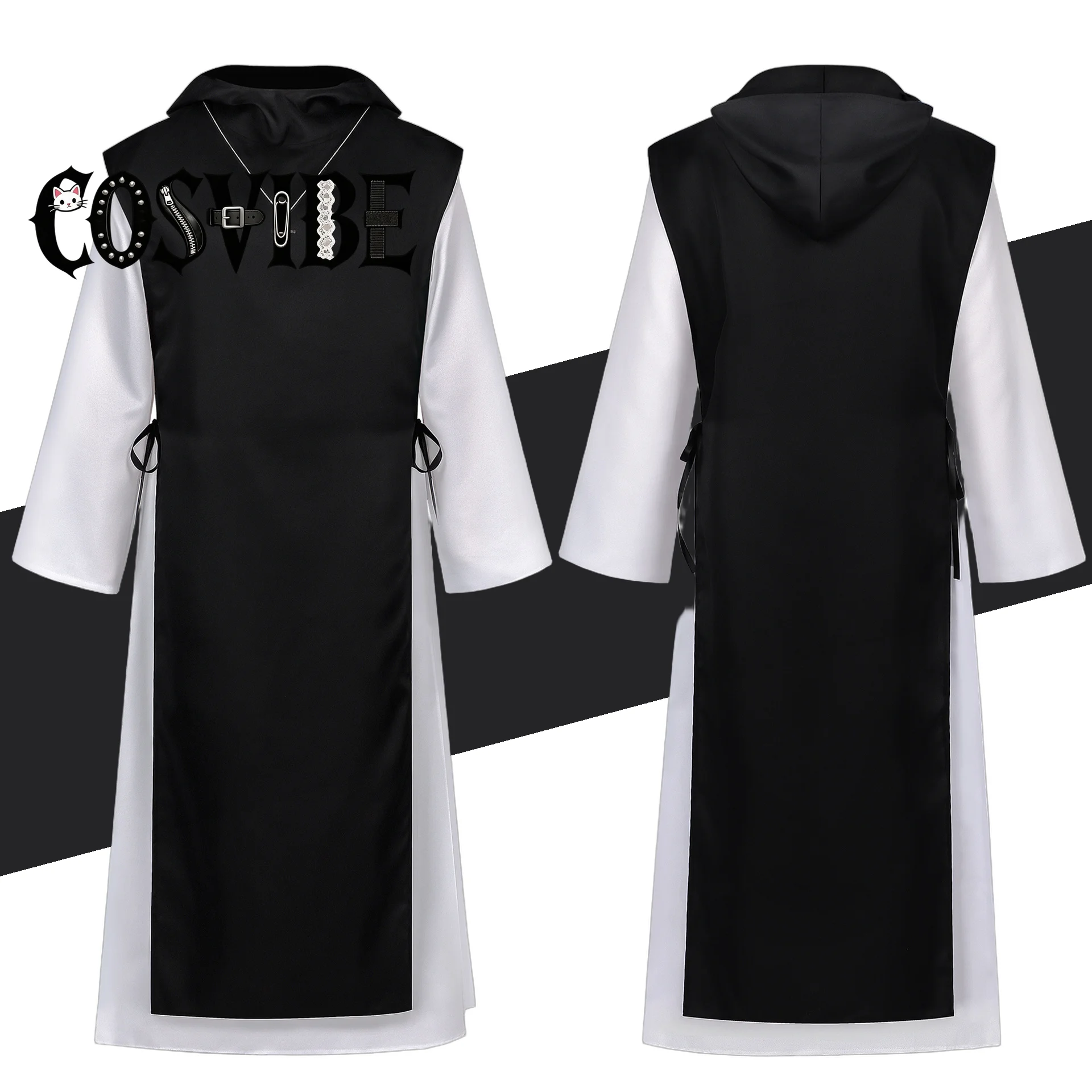 

The Nun Cosplay - Sydney Sweeney Black Nun Dress Robe Women Halloween Costume Sister Role Play Horror