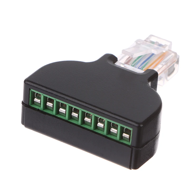 1set RJ45 Ethernet Male To 8 Pin AV Terminal Screw Adapter Converter Block Plug CCTV Accessories