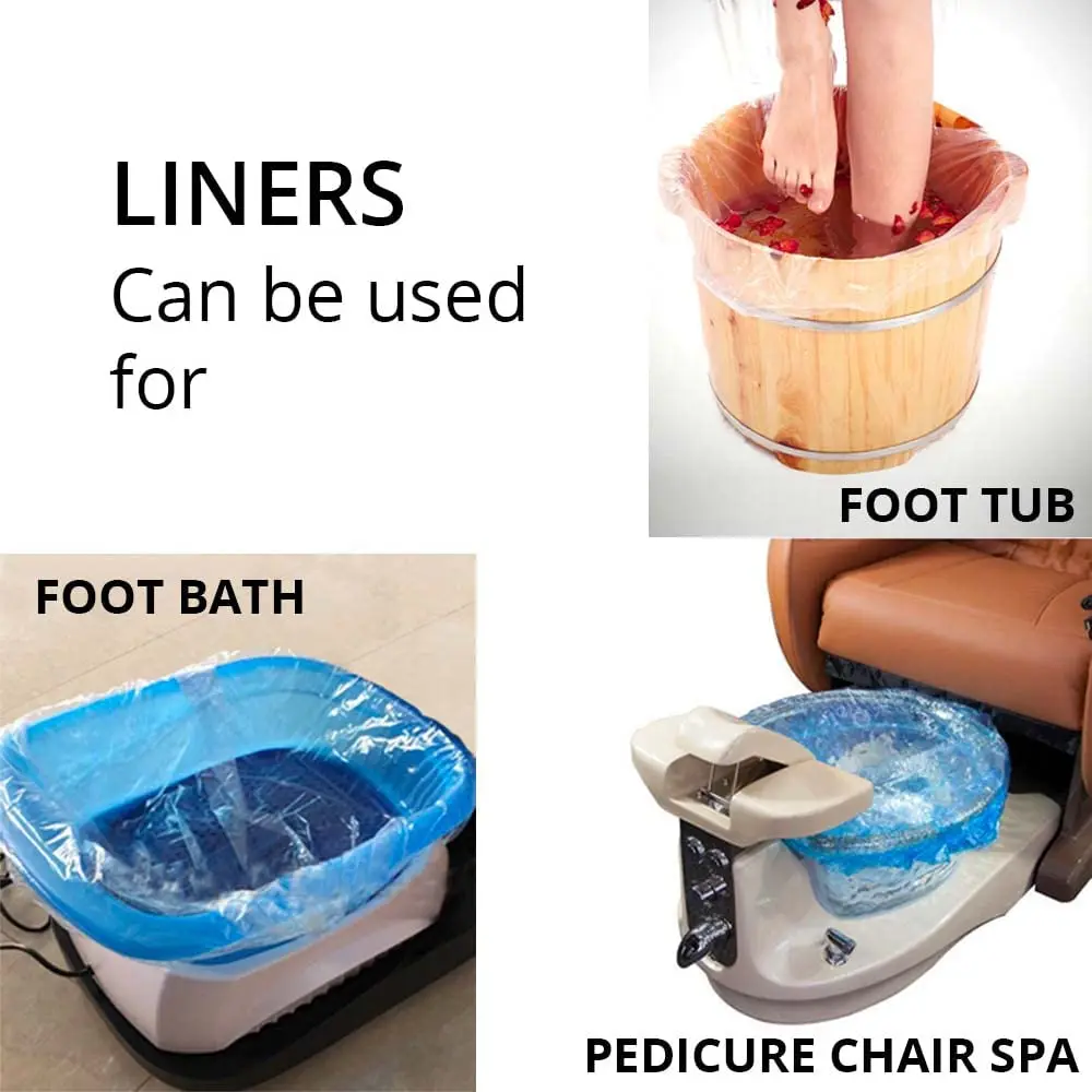 200PCS/Bag Disposable Pedicure Spa Liners Transparent Portable Salon Foot Bags