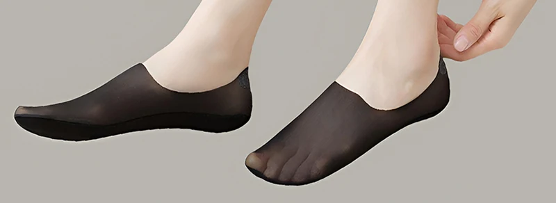 10 Paar Sommer Ultra-dünne Unsichtbare Low-Cut Socken für Damen – Rutschfeste Silikon-Mesh No-Show Socken aus Eisseide, einfarbig, Bootsocken – Detail 7