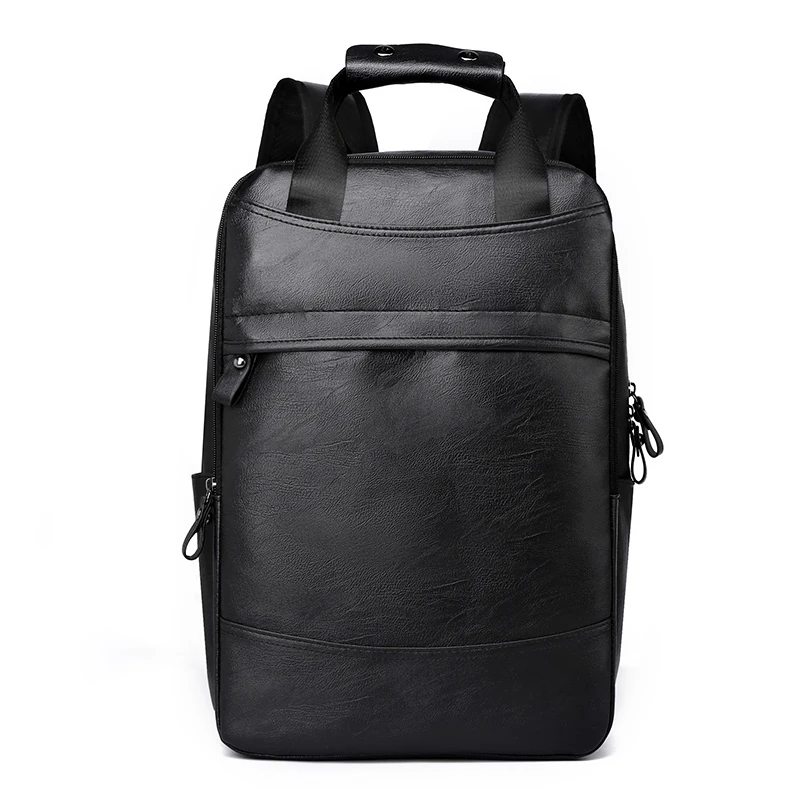 Laptop Backpack High Quality Durable Pu Leather Backpacks Waterproof Men\'s Smart Pu Leather Business Backpack Men