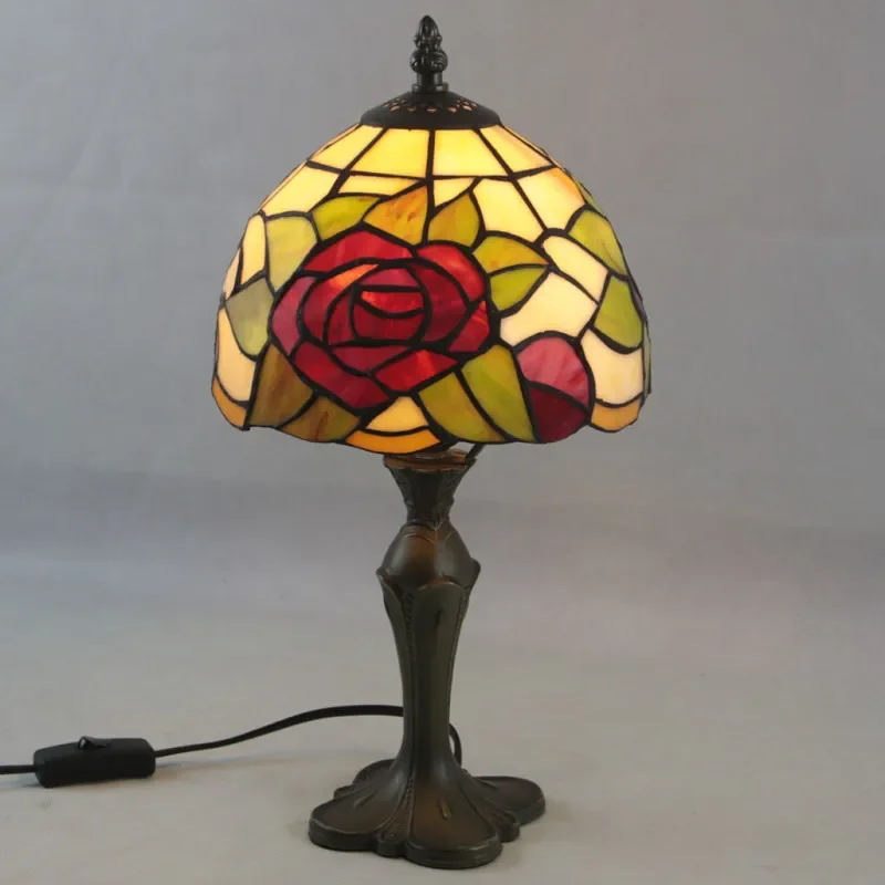 SOFEINA Tiffany Table Lamp LED Creative Modern Flowers Glass Bedside Desk Light Decor For Home Living Room Hotel Bedroom