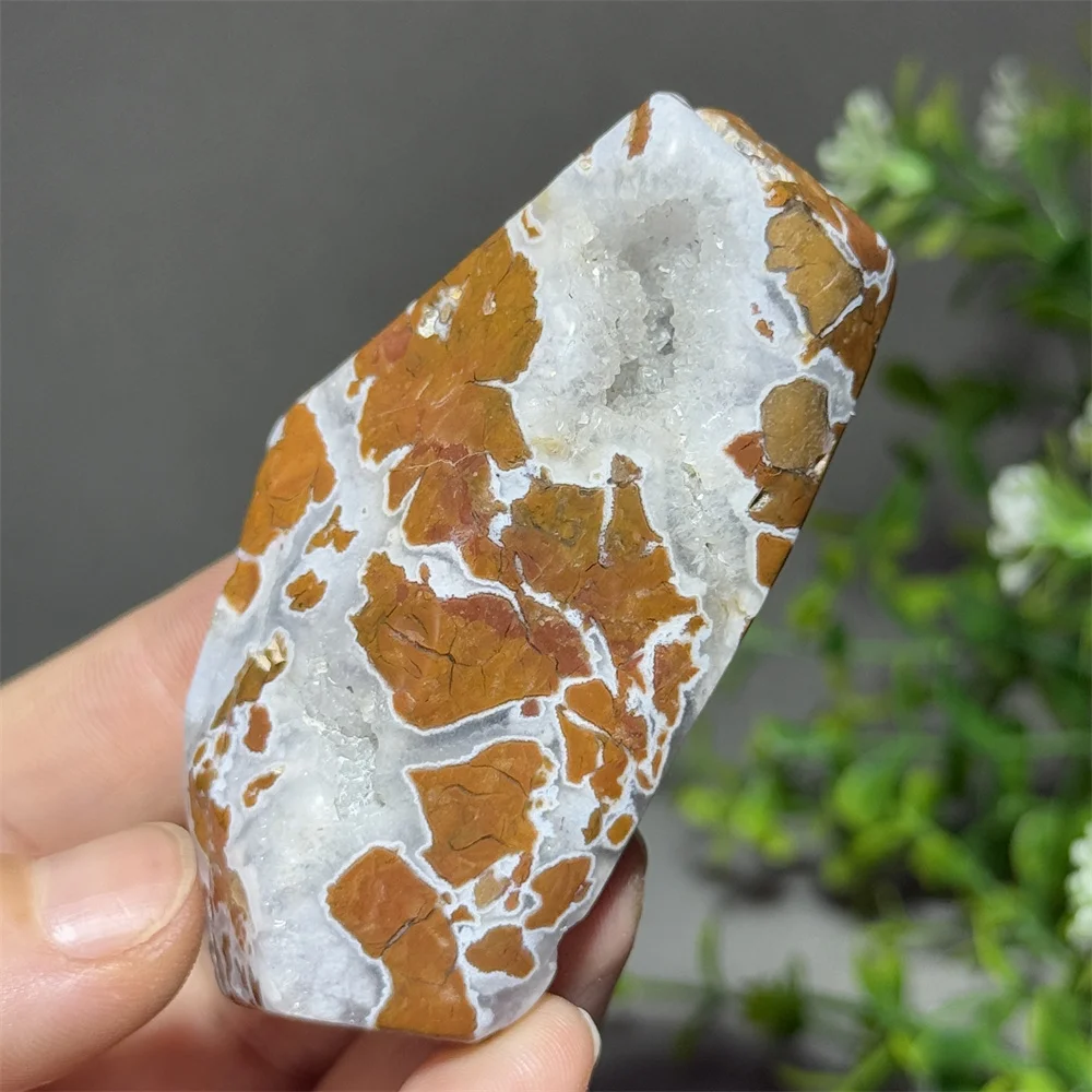 Natural Yellow Agate Crystal Cluster Irregular Polyhedral Crystal Energy Meditation Healing Prayer Home Office Ornaments Gift