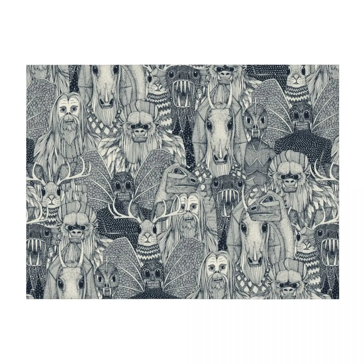 

cryptid crowd indigo pearl Throw Blanket Decorative Throw Retros Kid'S Thins Blankets