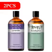 PHATOIL 2pcs Eucalyptus Pure Essential Oils For Aromatherapy 100ml Lavender Bergamot Vanilla Tea tree Rose Aroma Essential Oils