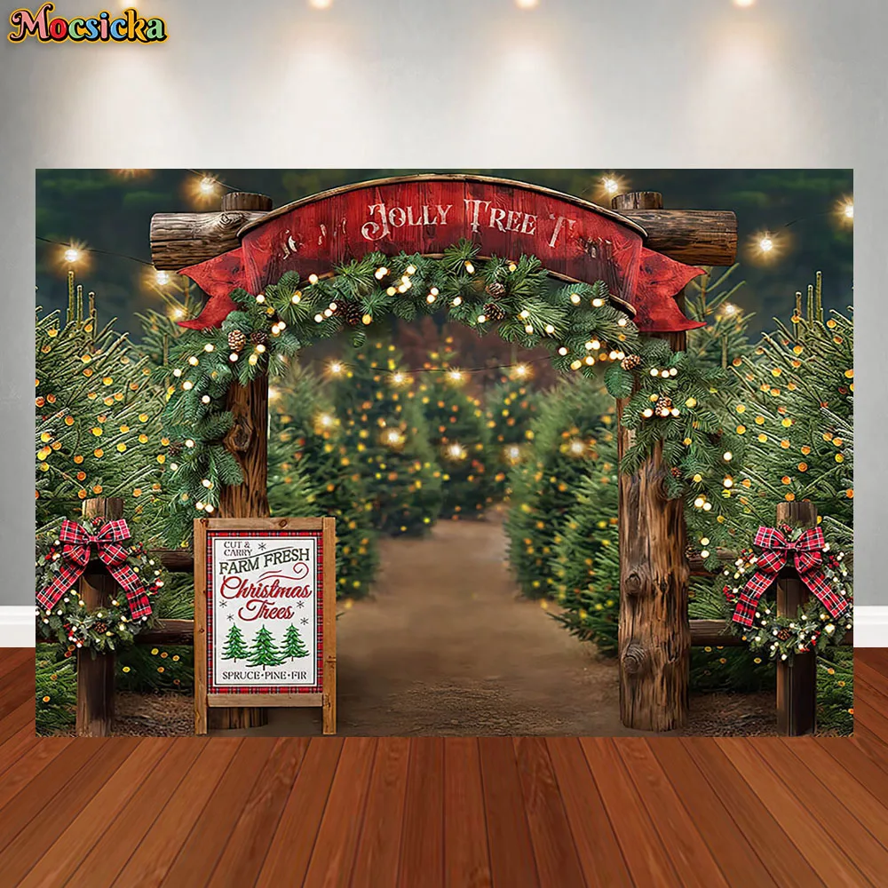 

Christmas Photography Background Xmas Tree Park Decoration Supplies Adult Family Portrait Photo Backdrop Studio Props Banner