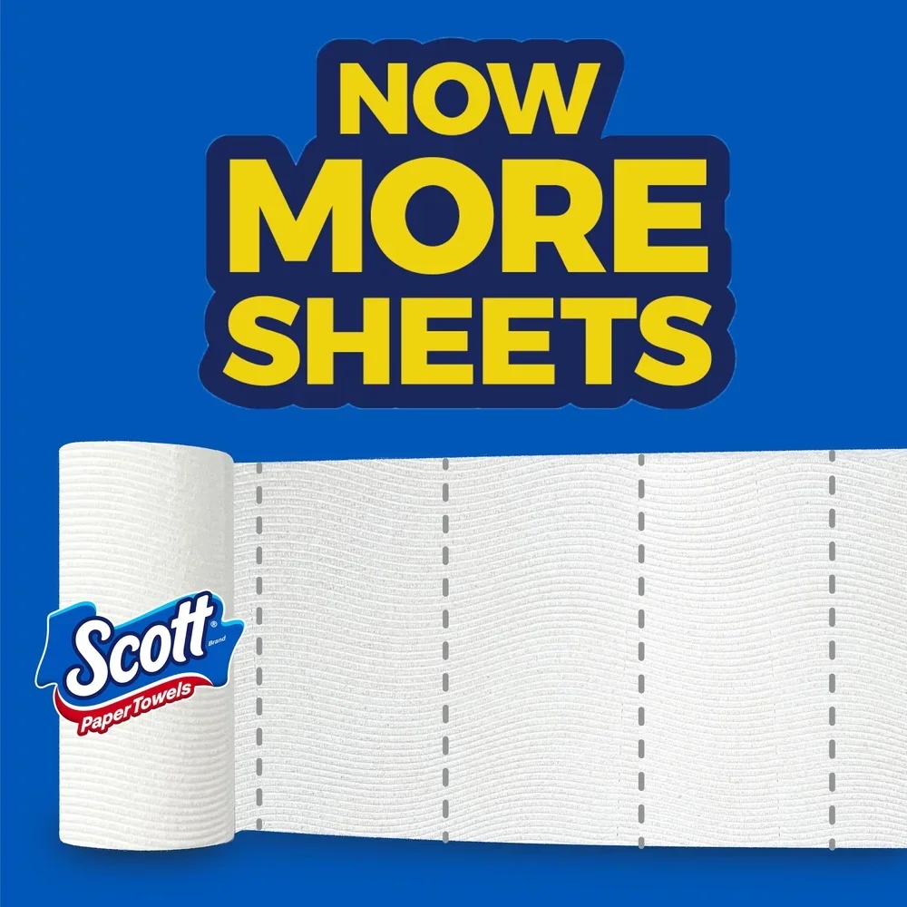 Paper Towels Choose-A-Sheet 6 Double Rolls Lint-Free Absorbent Disposable Sheets FSC Certified Perforated Kitchen Cleaning