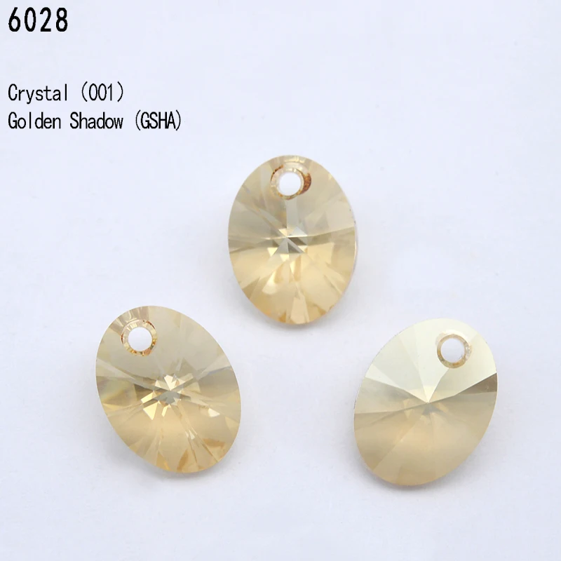 Original Crystals from Austria 6028 Oval Pendant Loose Rhinestone for Necklace DIY Jewelry Making Home Decoration