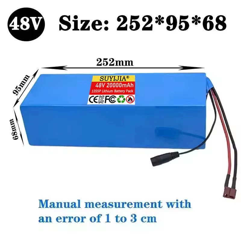 100% Original 13S5P 48V 20Ah Large Capacity Lithium Battery 500-1000W Suitable for Most Vehicles Supports Product Customization
