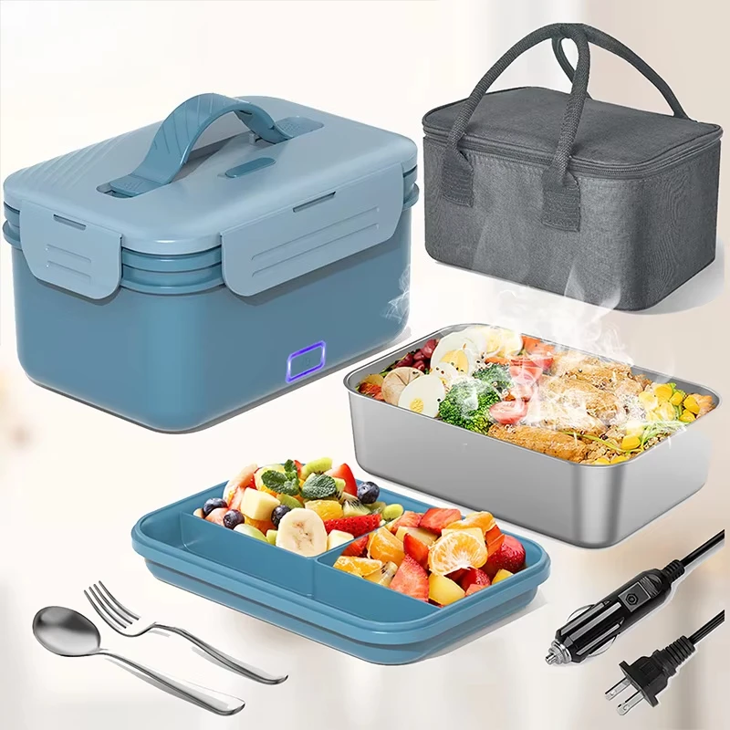 

12/24V/110-220V 1.8L Food Warmer Container 100W Heated Lunch Box Portable Food Warmer Electric Lunch Box