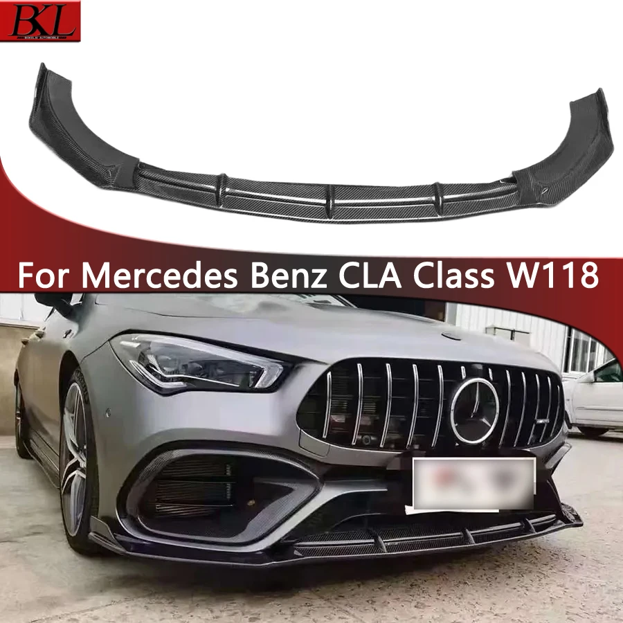 

For Mercedes Benz CLA Class W118 CLA45 CLA45S Carbon Fiber Car Front Bumper Lip Front lip Diffuser Front Chin Spoiler Body Kit