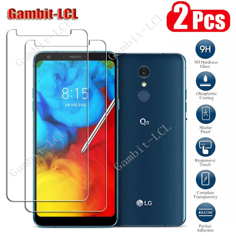 2PCS 9H HD Protective Tempered Glass For LG Q8 (2018) 6.2