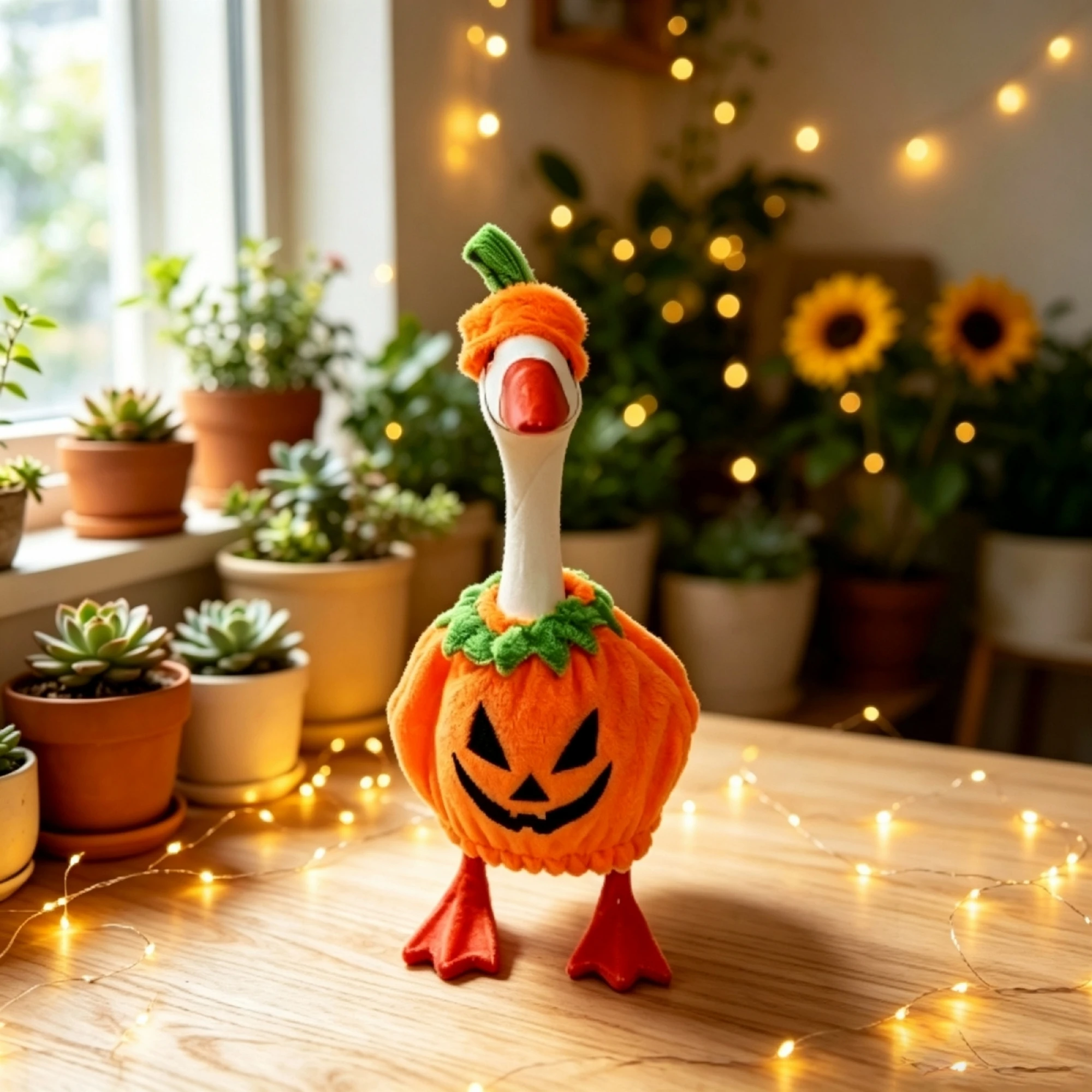 7 in Goose Halloween Outfits Pumpkin Costume with Hat 2 Pcs Set