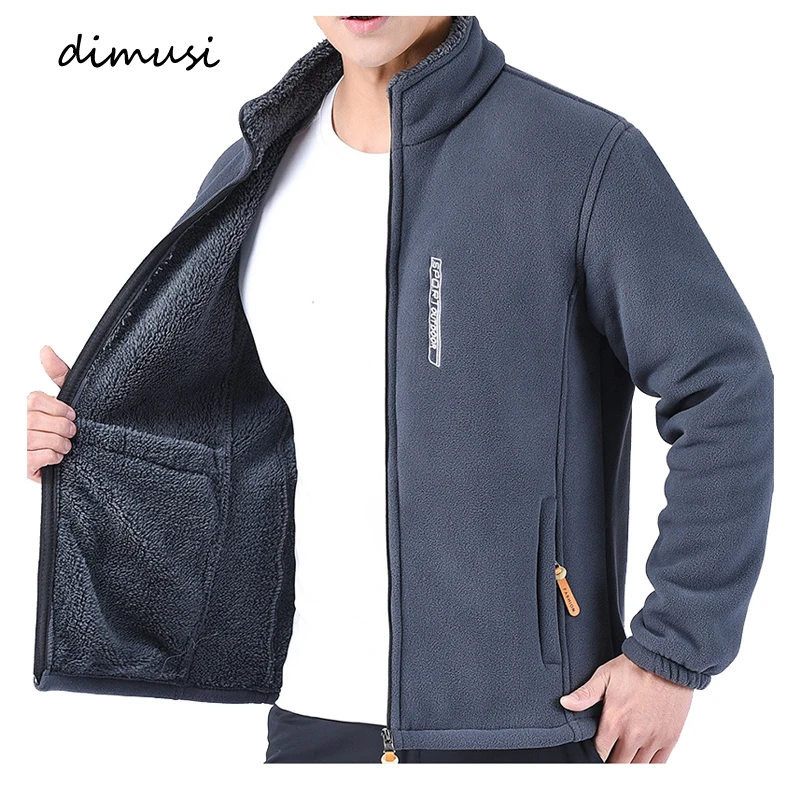 DIMUSI Winter Men's Polartec Jackets Casual Male Outwear Velvet Windbreaker Jackets Mens Soft Fleece Warm Jackets Brand Clothing