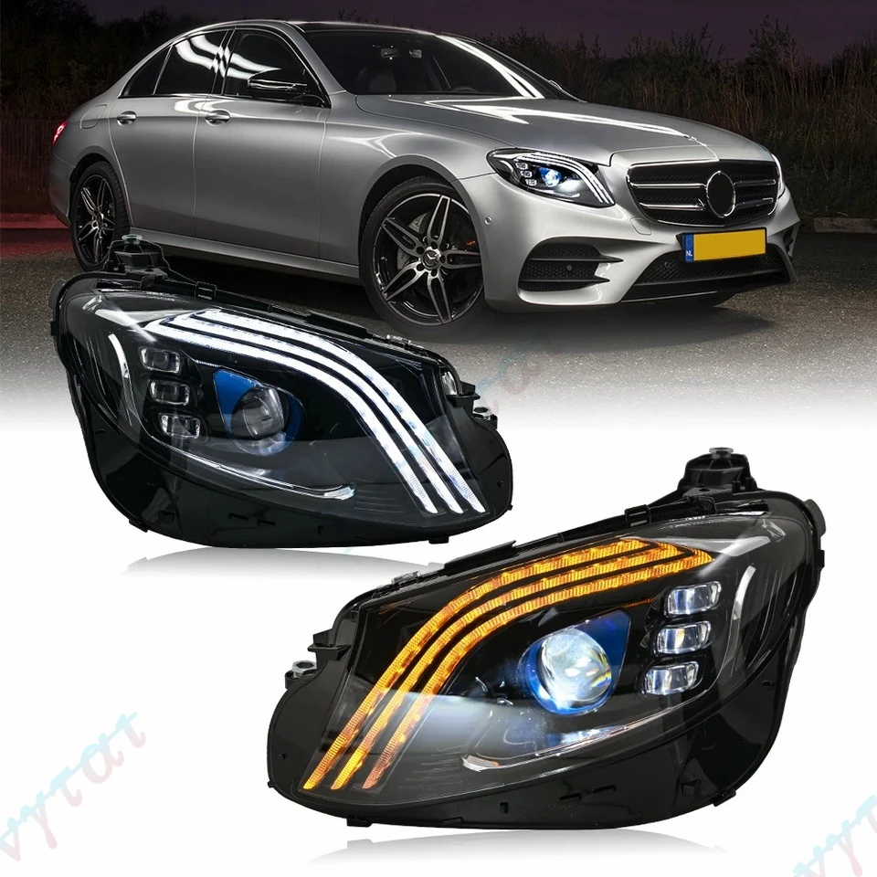 Pair LED Headlights For 2016-2021 BENZ W213 E-Class E200 E260 E300