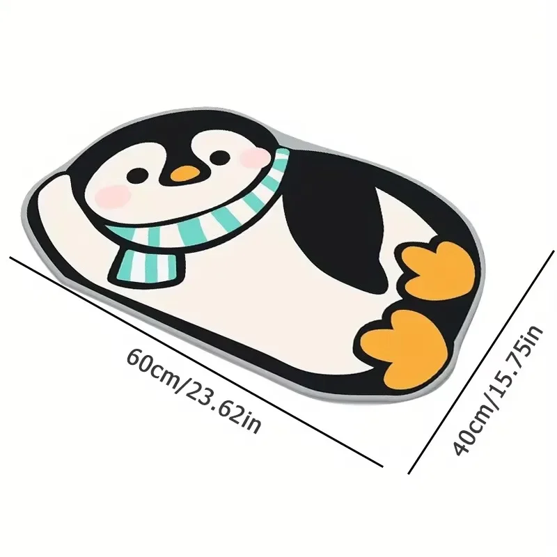 Animal Shaped Rug Cartoon Penguin Bear Panda Print Bathroom Rug Bath Mat Shower Rug for Home Decor Diatomaceous Earth Non-Slip