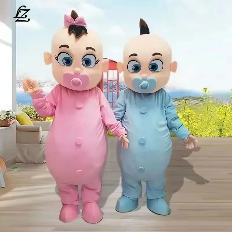 Hot Selling Cute Baby Pacifier Boy and Girl Mascot Costume Cartoon Cosplay Fancy Dress Doll Clothing for Halloween Party Wedding