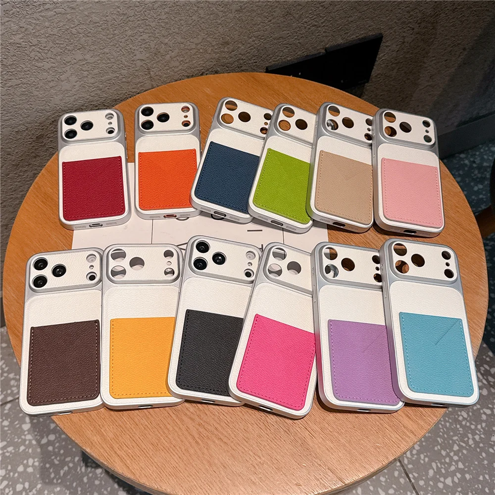 Litchi Leather Wallet Card Holder Case For iPhone 11 12 13 mini 14 15 16 E 17 Pro Max X Full foreskin Lens Protection Cover