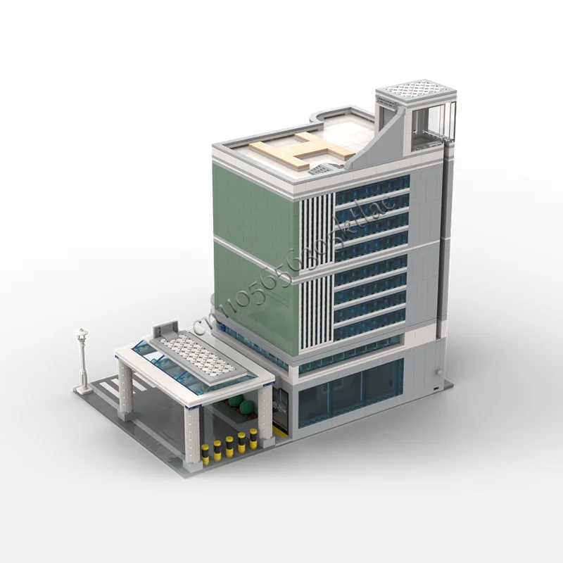 3877 pièces hôpital général modulaire MOC créatif vue sur la rue modèle blocs de construction Architecture bricolage éducation assemblage modèle jouets cadeaux