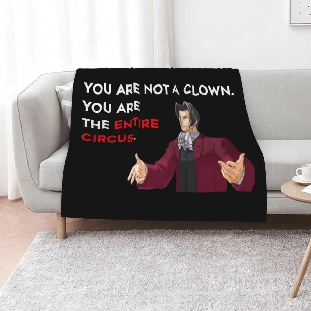 Miles Edgeworth Entire Circus Quote Throw Blanket Spring Fall Cozy Throw Blanket for Couch