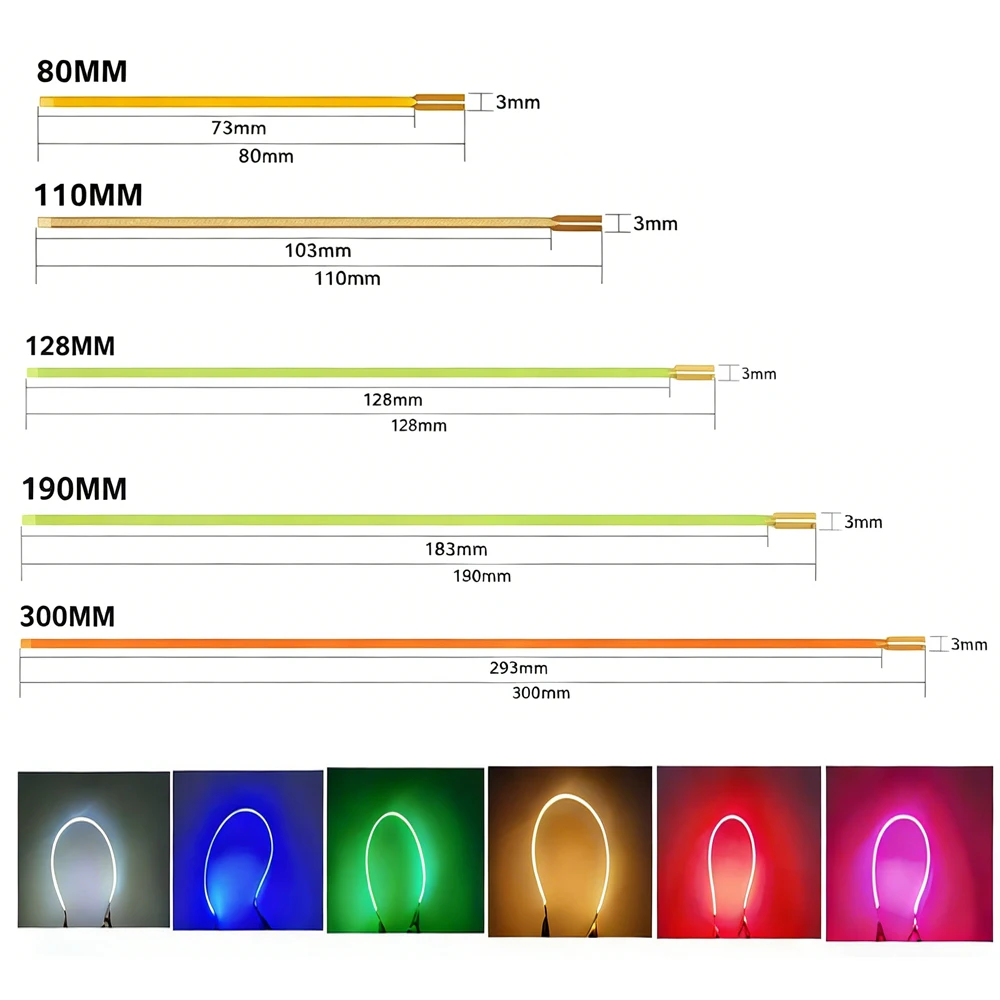 10PCS LED Filament Flexible DC3V Led Soft Silament Positive Negative Same End Edison Bulb Lamp Parts DIY Decoration lighting