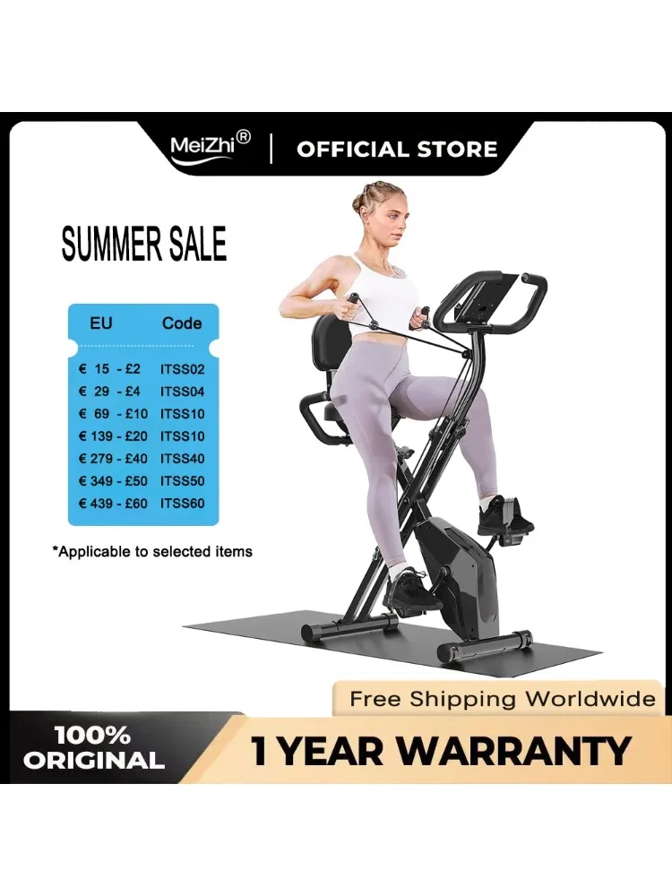 AliExpress 8 Resistance Levels Foldable Exercise Bike: Indoor Cycling Fitness Bicycle with Heart Rate Sensors and LCD Screen for Home Gym